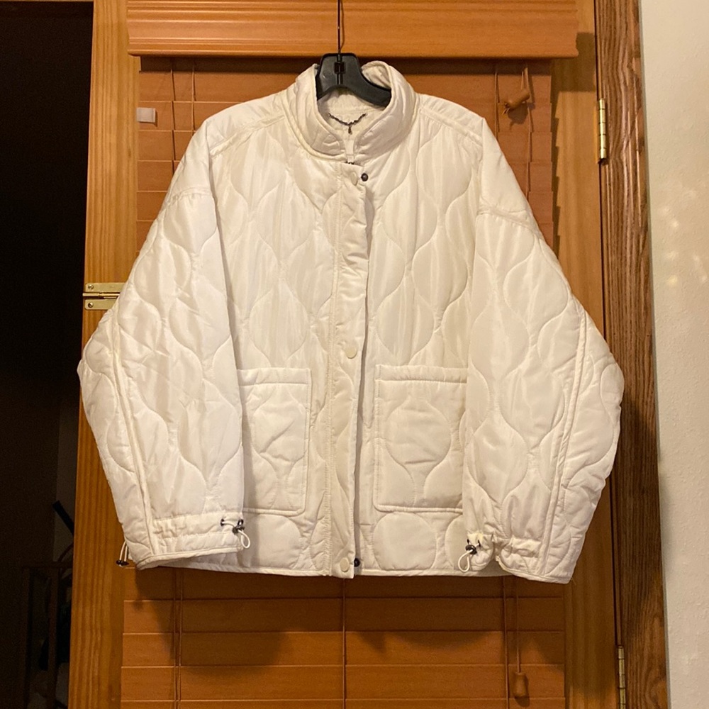Lucky Brand Off White Puffer Quilted Jacket
